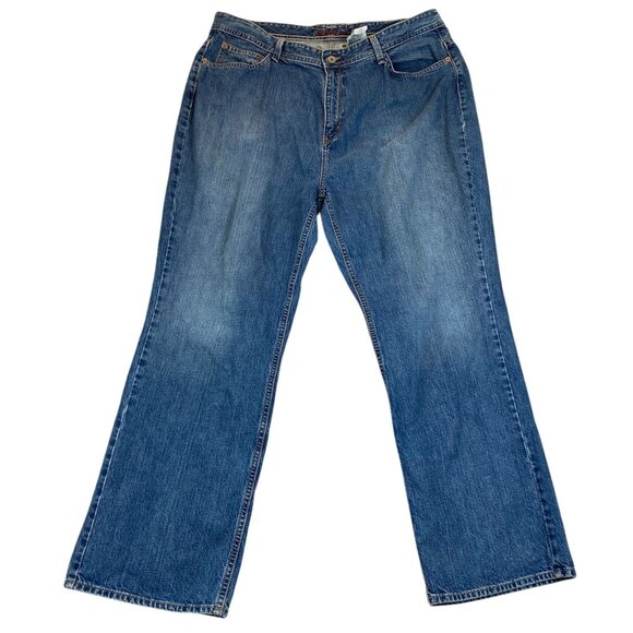 Eddie Bauer Womens Jeans Size 22 Natural Fit Straight Baggy Blue Denim Casual - Picture 1 of 16